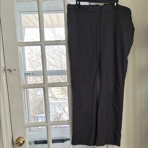 Dark Brown with Blue Pinstripes Wool Dress Pants